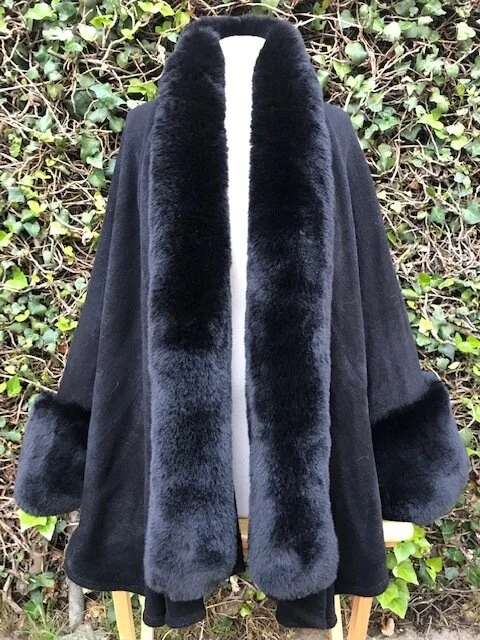 Faux fur 2025 evening coat